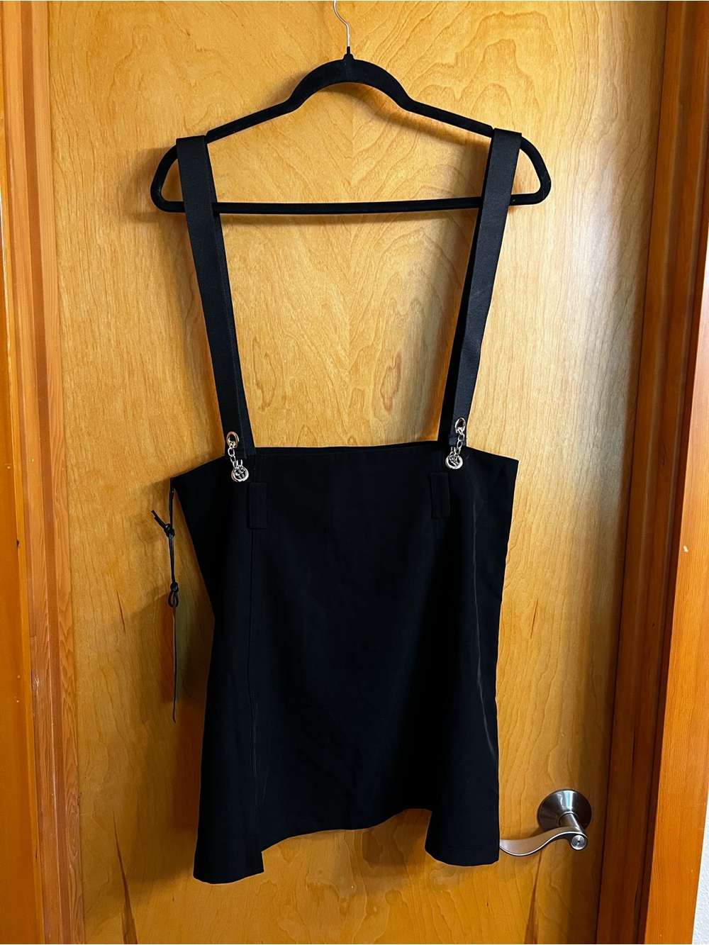 Black Suspender A-Line Mini Skirt - Women
